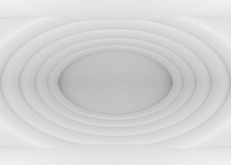 Obraz premium 3d rendering. Abstract modern white ripple Elipse shape wall background.