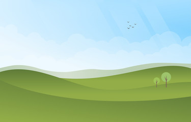Fototapeta premium Green Landscape Background Vector