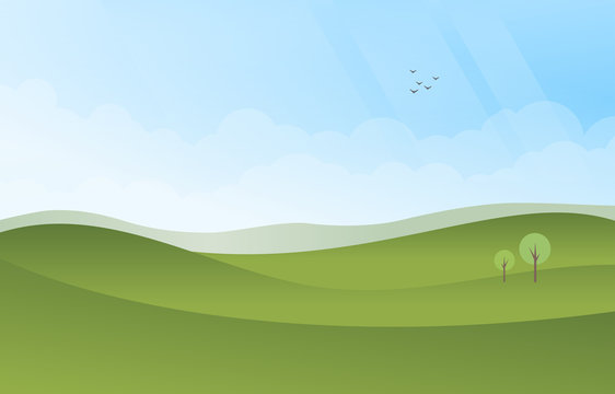 Green Landscape Background Vector