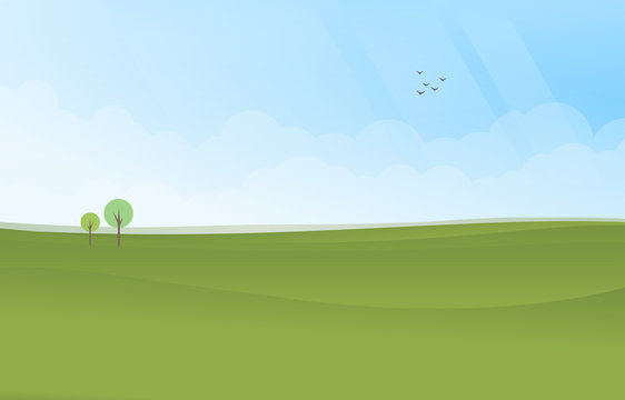 Green Landscape Background Vector
