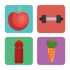 fitness and gym set icons vector illustration design