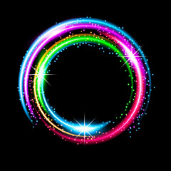 Abstract background with neon lights. Vector Illustration