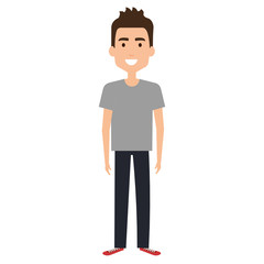 young and casual man avatar character vector illustration design
