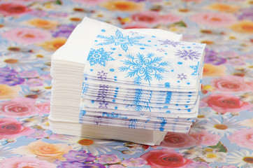 Sanitary napkins on the dining table.