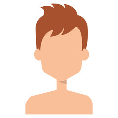 young man shirtless avatar character vector illustration design
