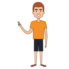 young and casual man avatar character vector illustration design