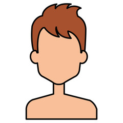 young man shirtless avatar character vector illustration design