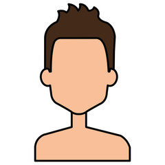 young man shirtless avatar character vector illustration design