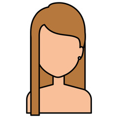 young woman shirtless character vector illustration design