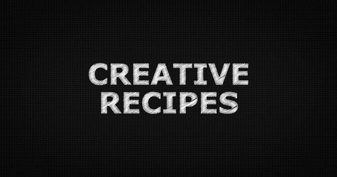 Writing or sketching a word CREATIVE RECIPES