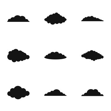 Fog icons set. Simple set of 9 fog vector icons for web isolated on white background