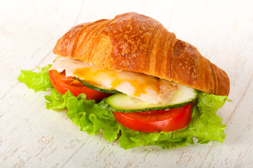 Croissant with chicken
