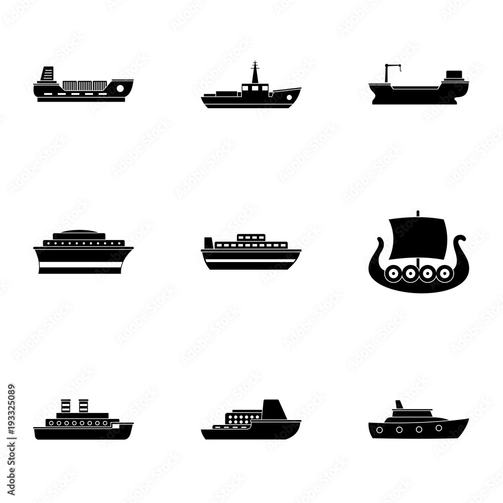 Poster seaborne icons set. simple set of 9 seaborne vector icons for web isolated on white background