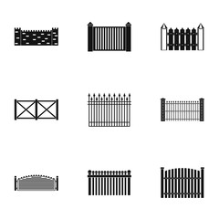 Door icons set. Simple set of 9 door vector icons for web isolated on white background
