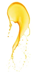 Crédence de cuisine en verre imprimé Jus Orange juice splash isolated on white background