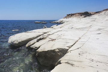 Mediterranean sea. White rocks near Governor's beach