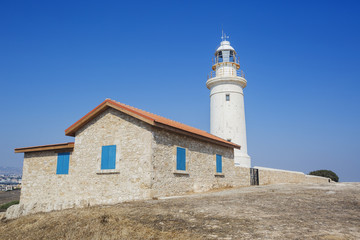 Fototapeta na wymiar The Paphos Lighthouse. Cyprus landmark