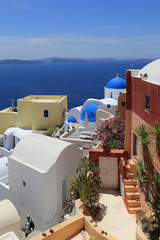 Fototapeta premium Colorful landscapes of the island of Santorini