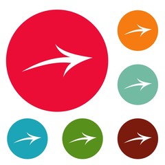 Arrow icons circle set vector isolated on white background