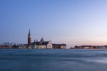 Venezia city in the evening sunset