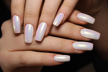 beautiful pearl manicure