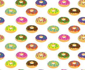 Fototapeta premium Pattern with colored donuts 