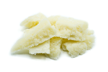 Parmesan Parmesankäse isoliert freigestellt auf weißen Hintergrund, Freisteller