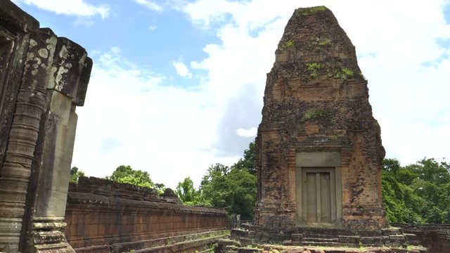 close view of a tower at pre rup temple near angkor wat, cambodia
