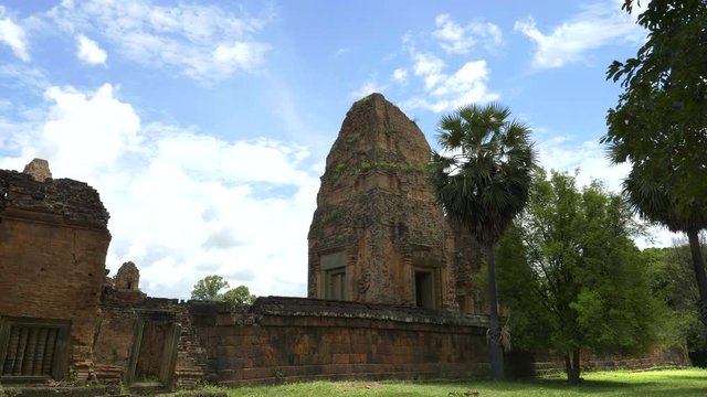 the view looking north of pre rup temple and its towers at angkor, cambodia