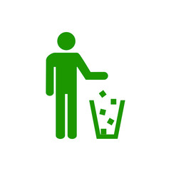 Garbage symbol. Do not litter sign. Trash icon. Logo on white background. Flat vector illustration.