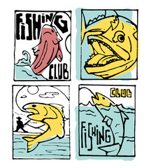 Fishing poster set