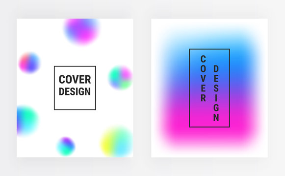 Abstract gradient blurs, liquid color covers set. Fluid shapes with bright colors background. Trendy futuristic composition design posters. Template for Poster, Cover, Banner, Placard, Flyer