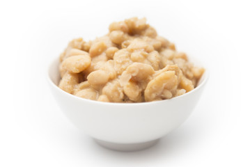 Homemade White Chili in a White Bowl on a White Background