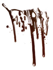 old engine oil spill and splash isolated on white background, texture