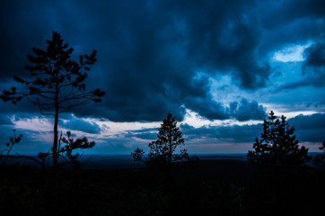 Stormclouds rising in Finnish wilderness