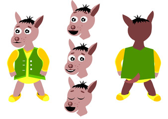 Character animation kangaroo, vector illustration