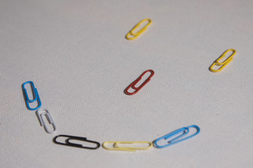 Child creativity of clips and pencils