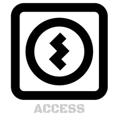 Access conceptual graphic icon. Design language element, graphic sign.