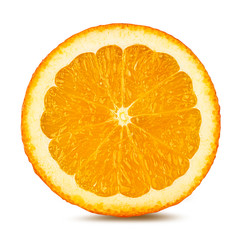 Juicy orange slices isolated on white background with clipping path