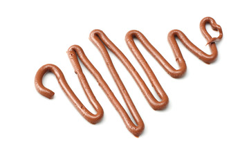 milk chocolate sauce isolated on a white background