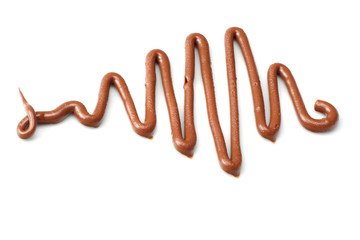 milk chocolate sauce isolated on a white background