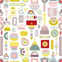 Seamless geometric pattern in memphis style