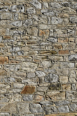 Irregular cobblestone wall closeup texture background