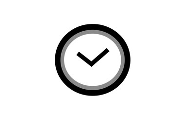 A round black and white wall clock