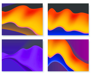 Abstract fluid colors poster baner set background. Vector template.