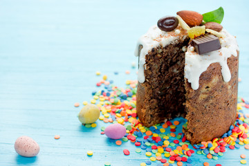 Traditional russian Easter bread kulich