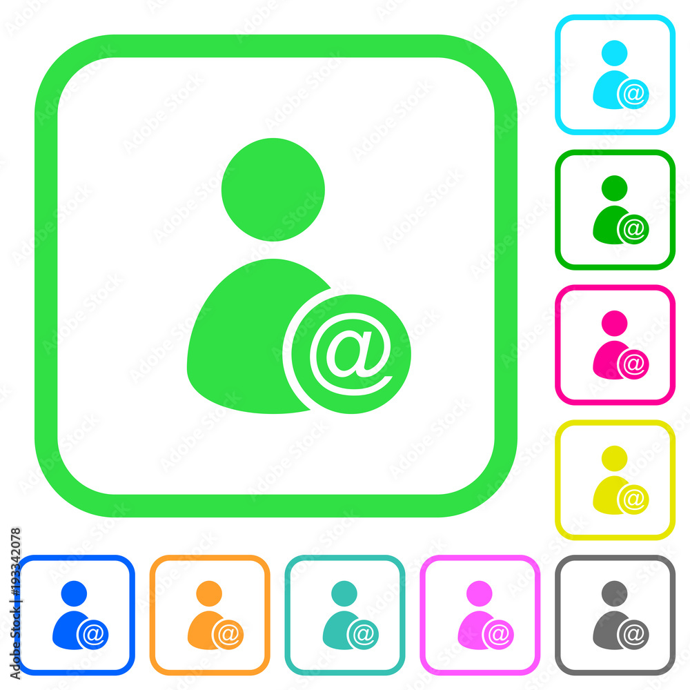 Poster send user data as email vivid colored flat icons