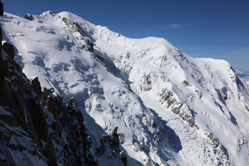 Fototapeta na wymiar Mont Blanc Summit from Aiguille du Midi. France