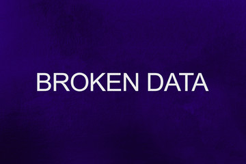 broken data text against ultra violet background