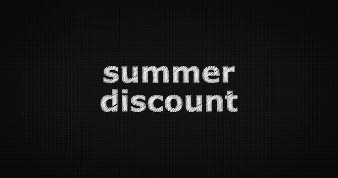 Writing or sketching a word SUMMER DISCOUNT
